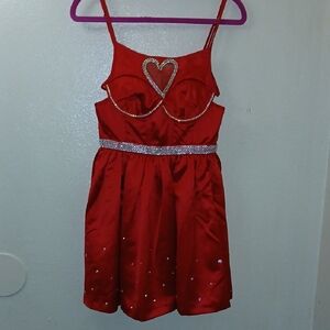 For Love And Lemons Swavorski Rhinestone Red Mini Dress